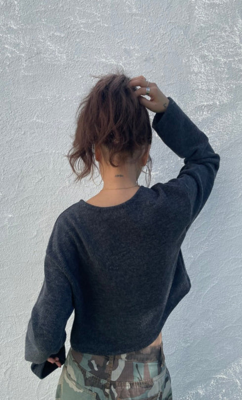 フロントリボンカーディガン