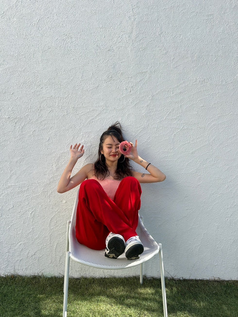 カラータックパンツ