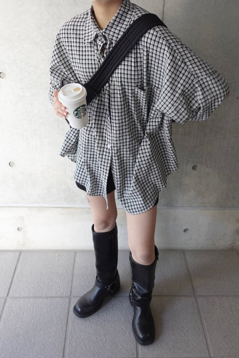 ギンガムチェックルーズシャツ