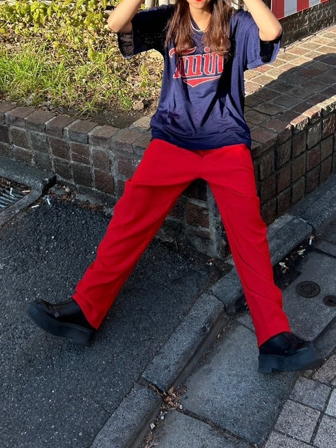 カラータックパンツ