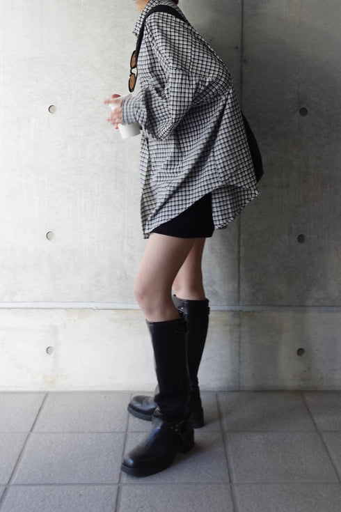 ギンガムチェックルーズシャツ