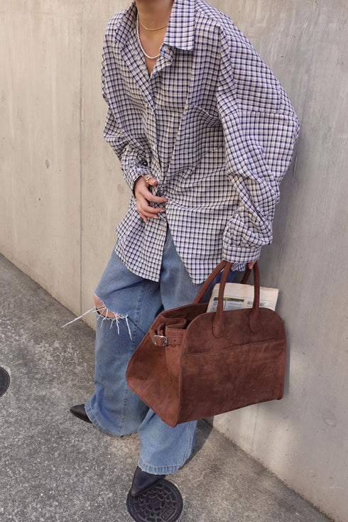 ギンガムチェックルーズシャツ