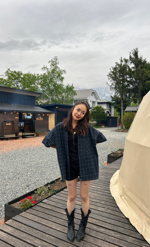 チェックハーフスリーブシャツ