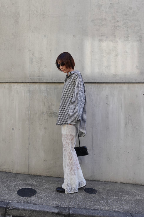 ギンガムチェックルーズシャツ