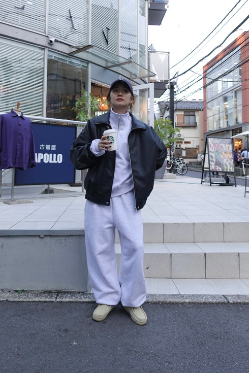 ハーフジップスウェット