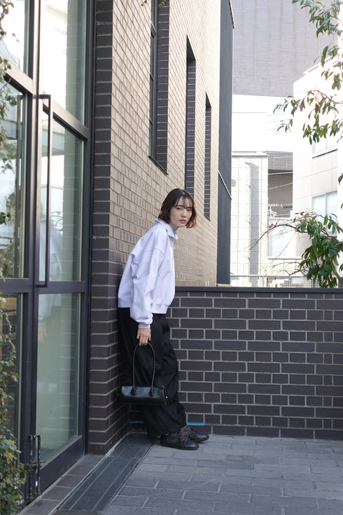 ハーフジップスウェット