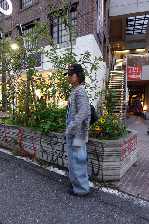 レオパードルーズニットカーデ