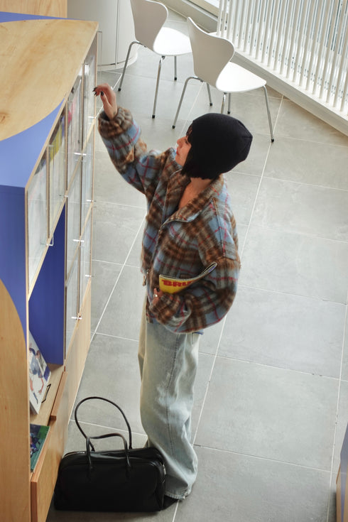 シャギーチェックブルゾン