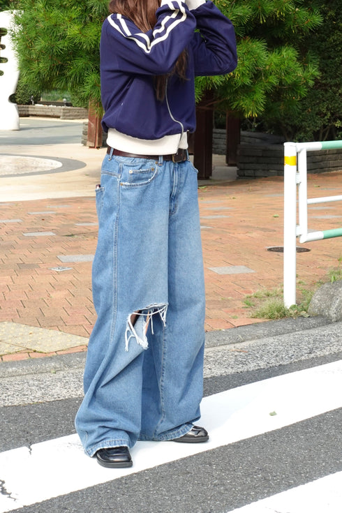 レオパードパッチボーイズデニム