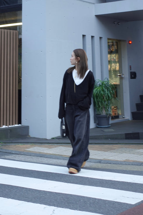 シアーVネックロンTee