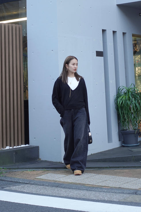 シアーVネックロンTee