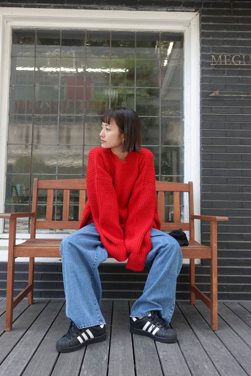 カラーボリュームニット