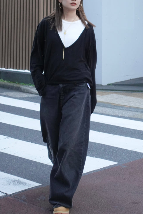 シアーVネックロンTee