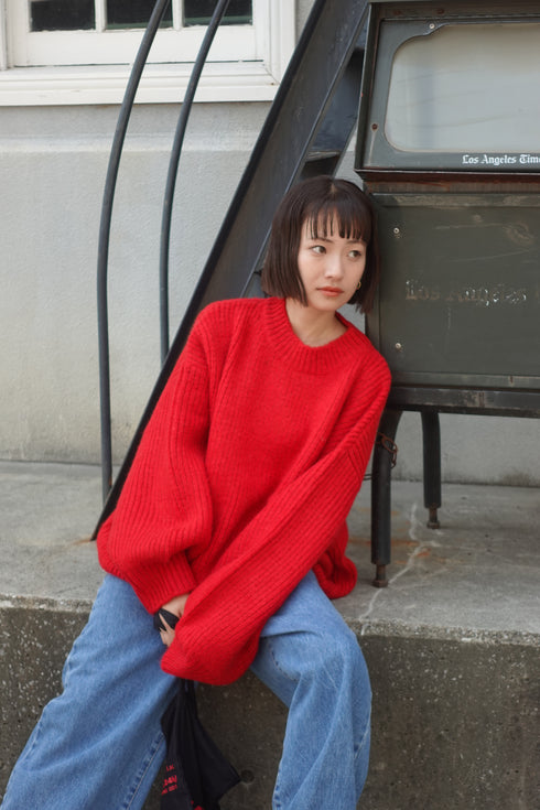 カラーボリュームニット