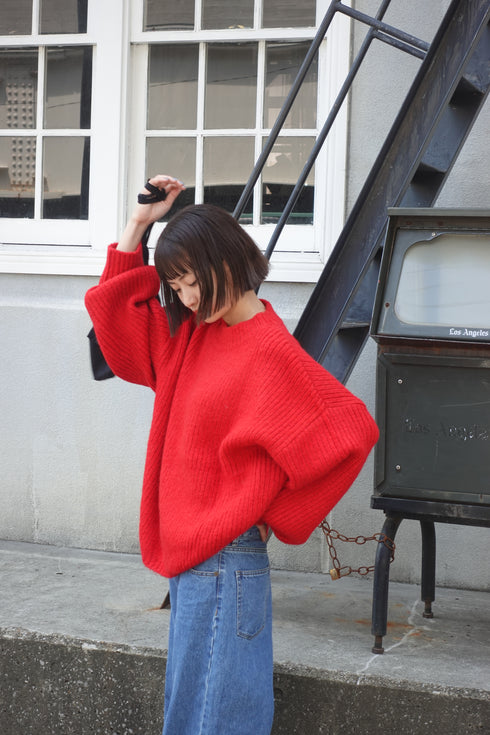 カラーボリュームニット