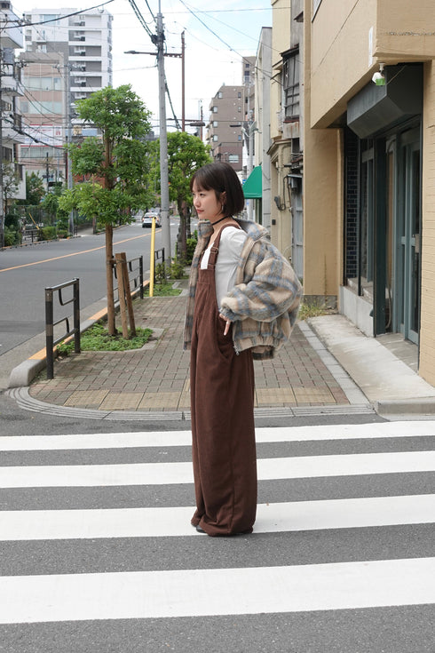 シャギーチェックブルゾン