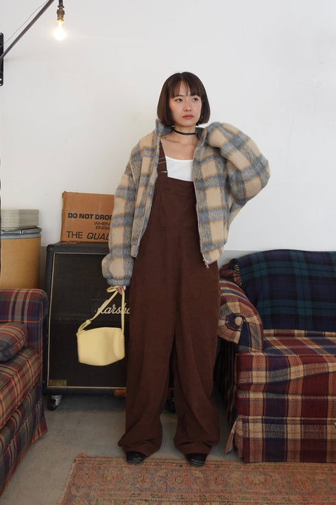 シャギーチェックブルゾン