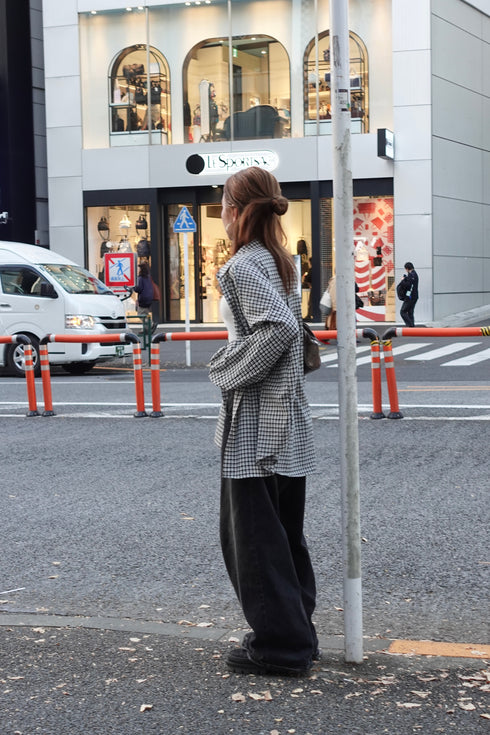 ギンガムチェックルーズシャツ