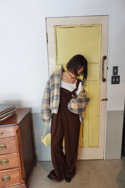 シャギーチェックブルゾン