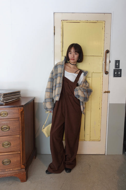 シャギーチェックブルゾン