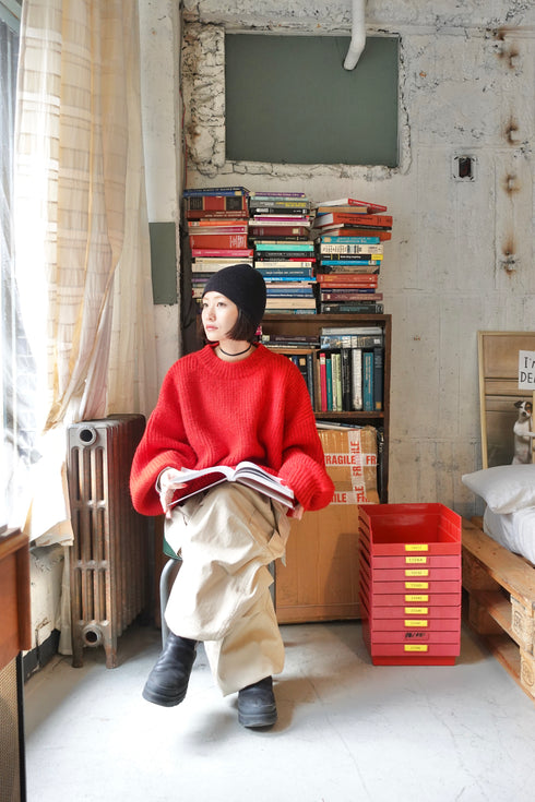 カラーボリュームニット