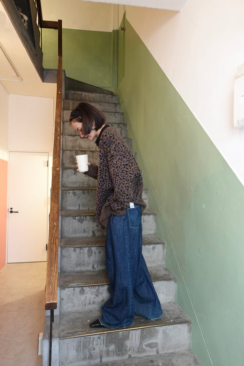 レオパードルーズニットカーデ