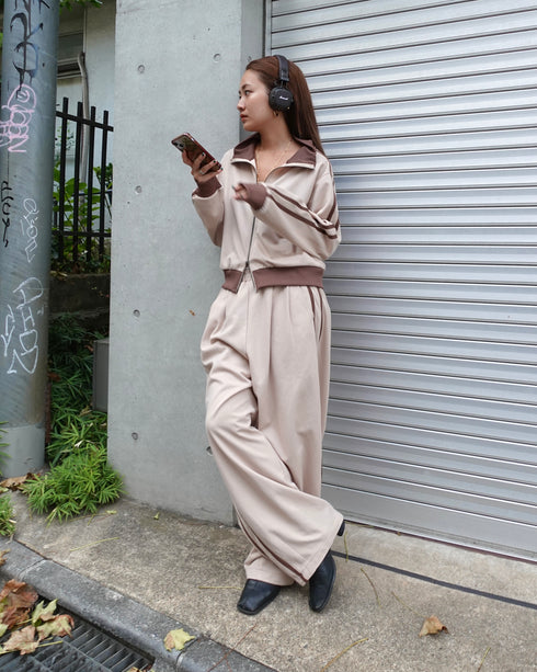 ダブルZIPラインブルゾン