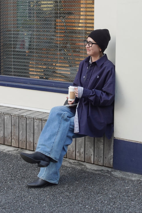 ギンガムチェックルーズシャツ