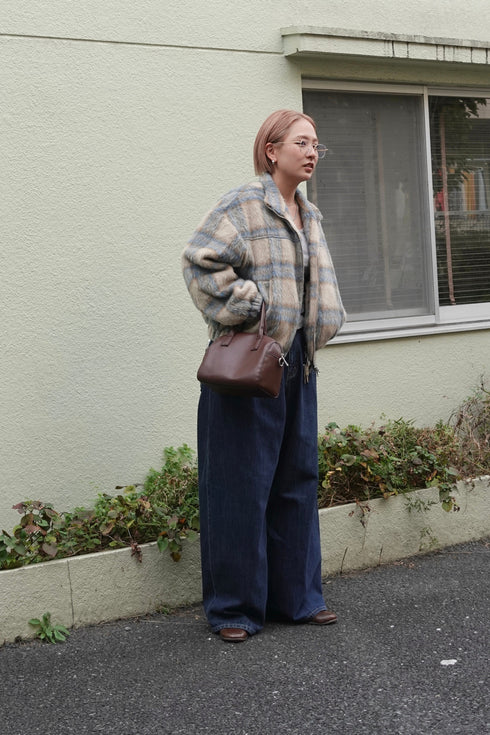 シャギーチェックブルゾン