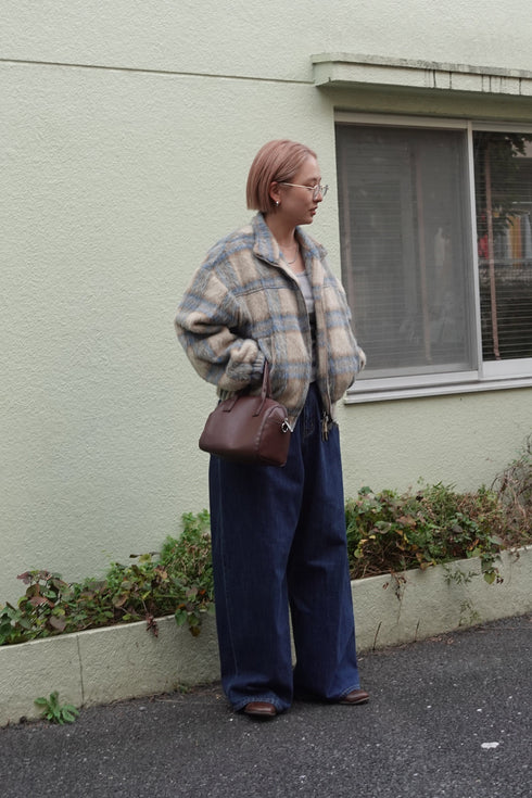 シャギーチェックブルゾン