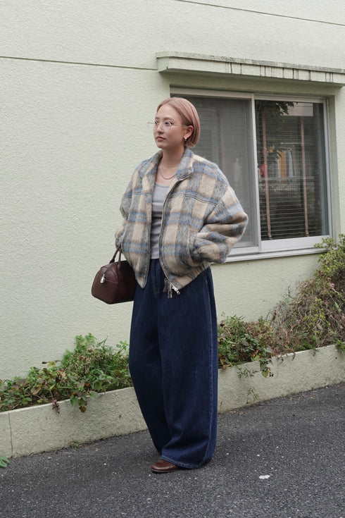 シャギーチェックブルゾン