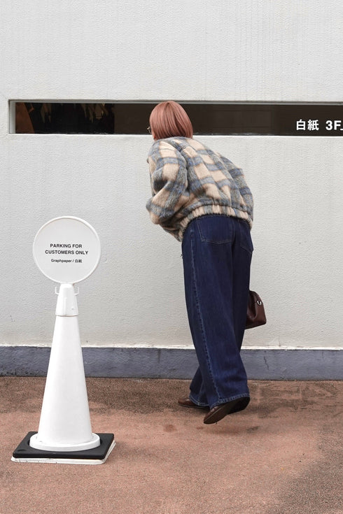 シャギーチェックブルゾン