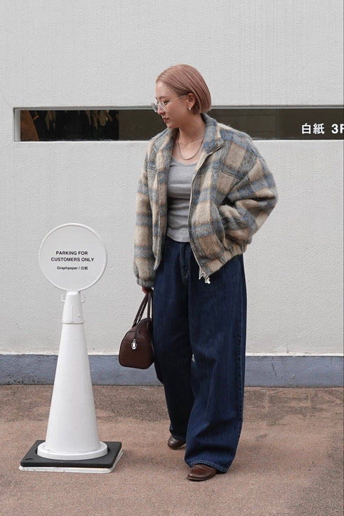 シャギーチェックブルゾン