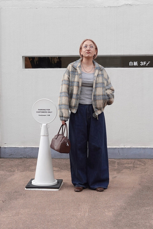 シャギーチェックブルゾン