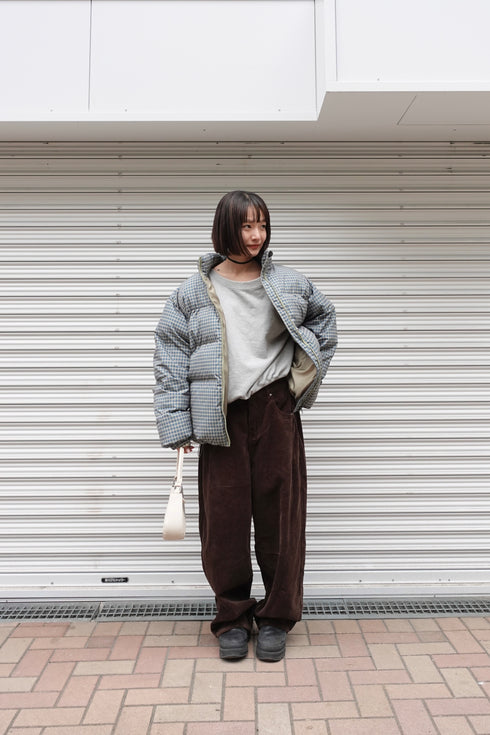 ボリュームチェック中綿ブルゾンSET