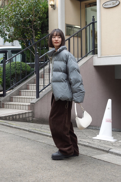 ボリュームチェック中綿ブルゾンSET