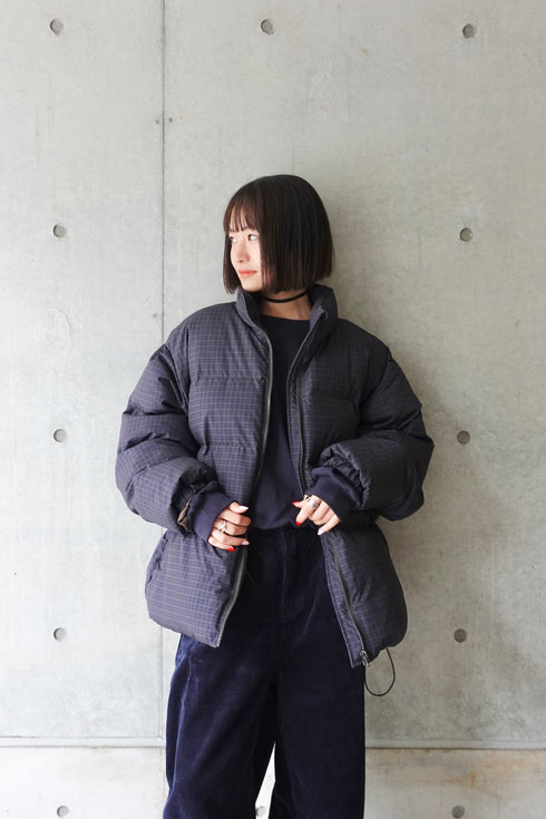 ボリュームチェック中綿ブルゾンSET