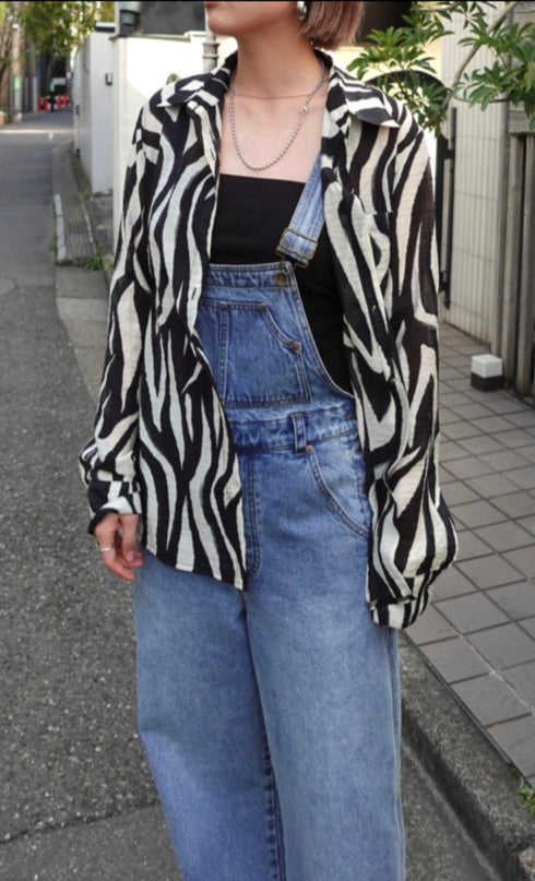 プリントシアーシャツ