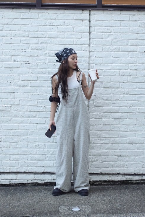 チェックルーズロンパース