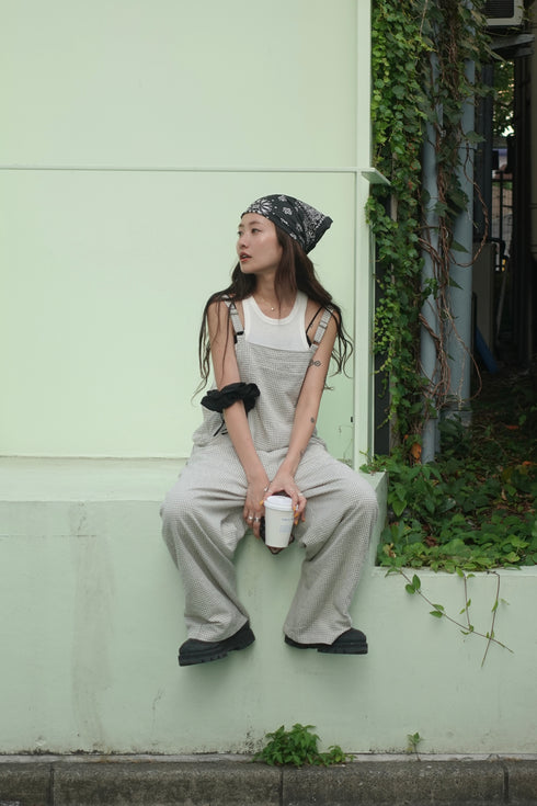 チェックルーズロンパース