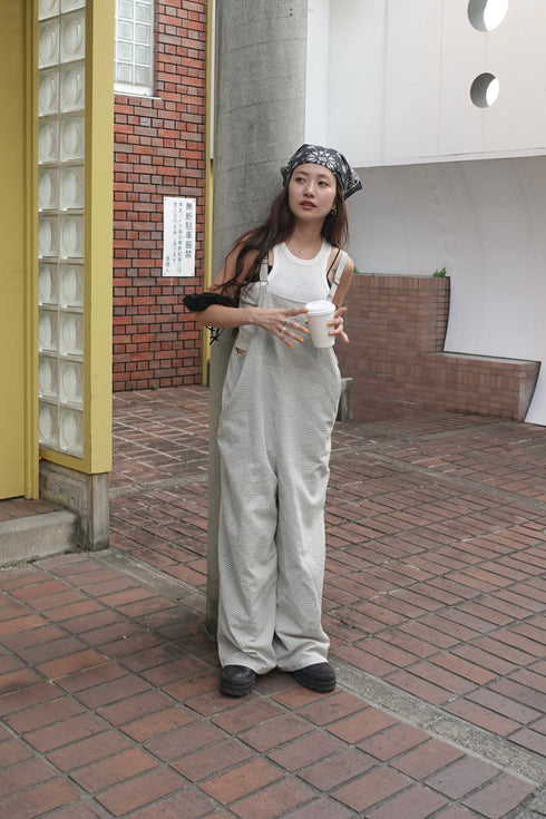 チェックルーズロンパース