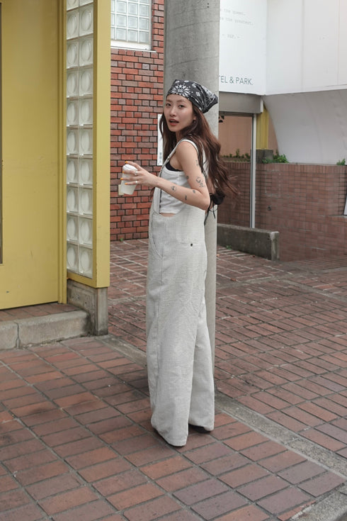 チェックルーズロンパース