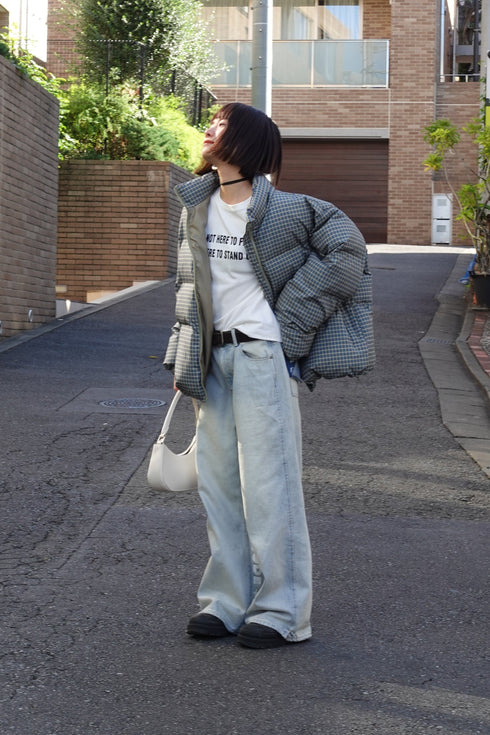 ボリュームチェック中綿ブルゾンSET