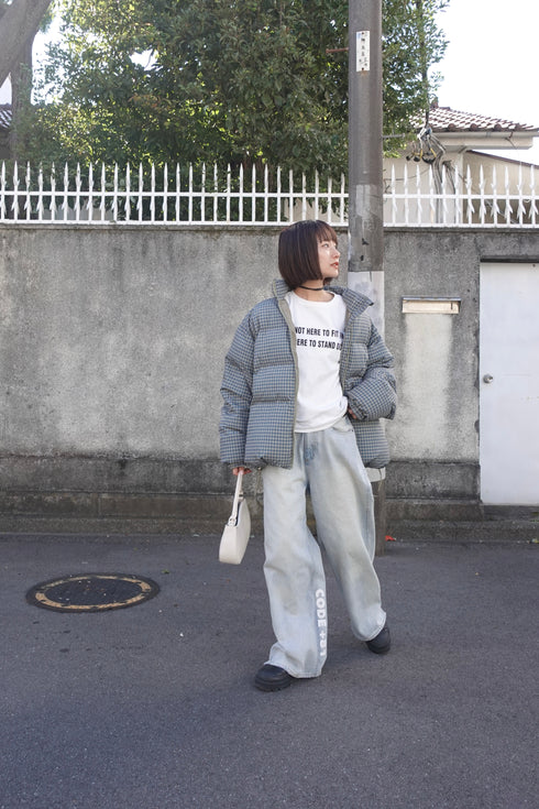 ボリュームチェック中綿ブルゾンSET