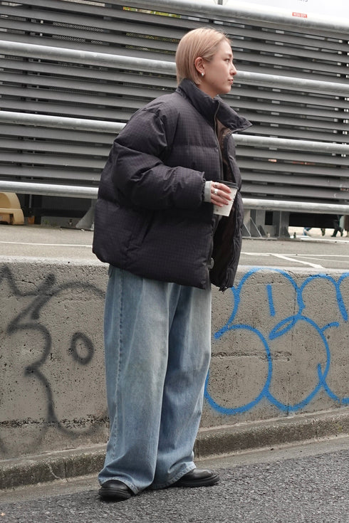 ボリュームチェック中綿ブルゾンSET