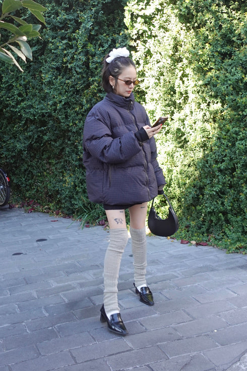 ボリュームチェック中綿ブルゾンSET