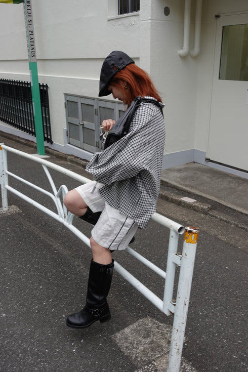 ギンガムチェックルーズシャツ