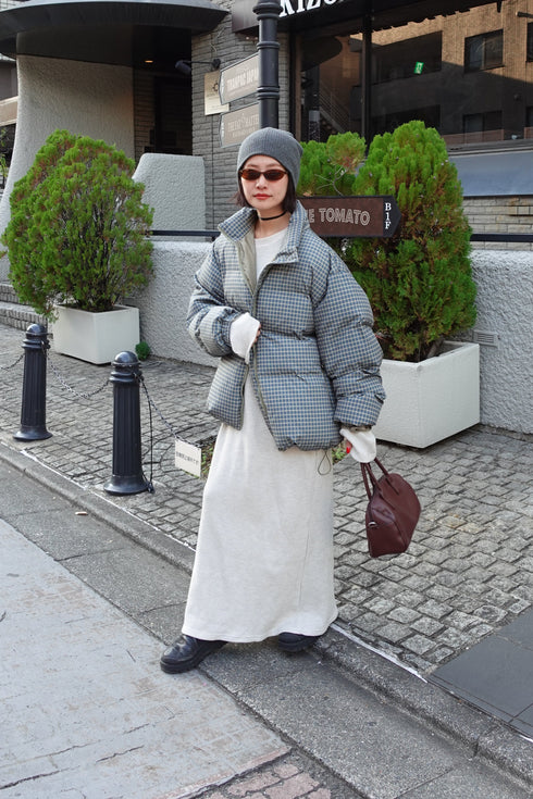 ボリュームチェック中綿ブルゾンSET