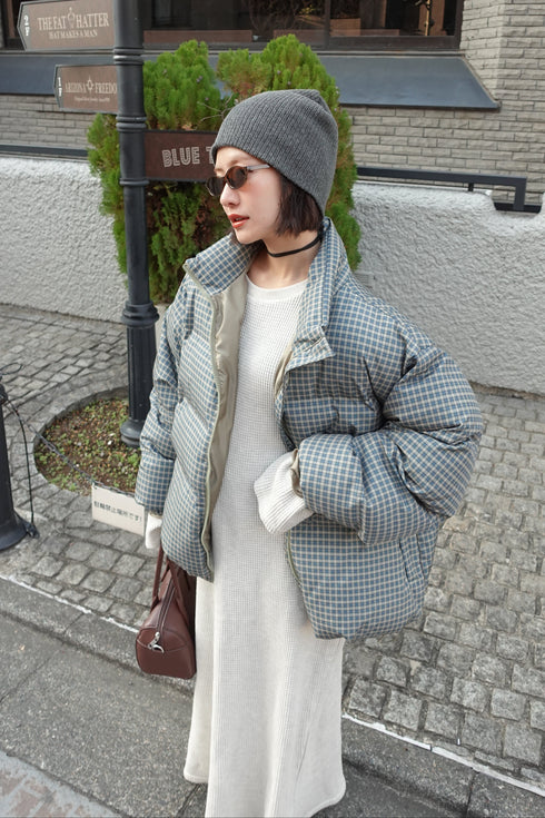 ボリュームチェック中綿ブルゾンSET