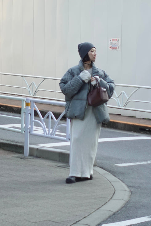 ボリュームチェック中綿ブルゾンSET